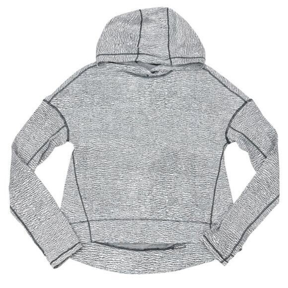 LULULEMON Squad Goals Hoodie Size 4 Sheer Luon Pebble Jacquard V1 White Black - Picture 5 of 8